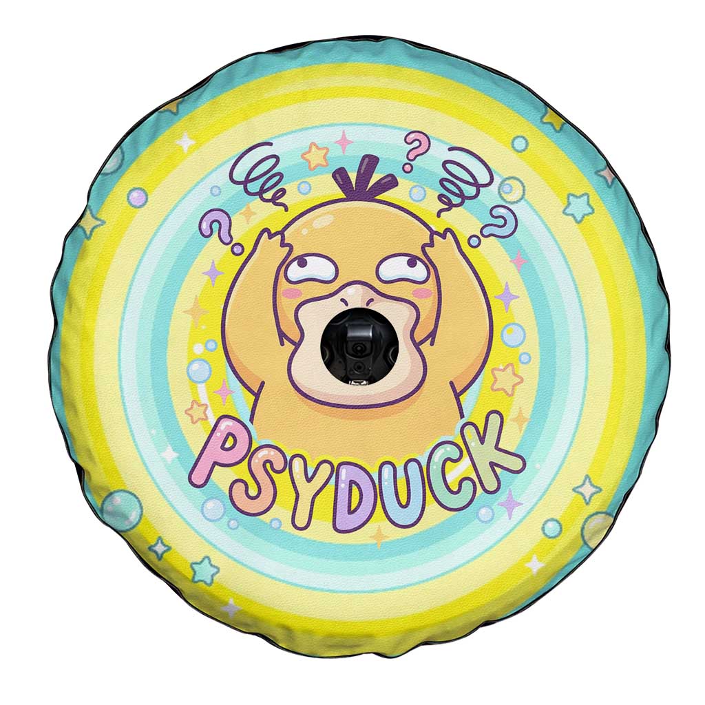 Psyduck Spare Tire Cover Vibrant Kawaii Splash Art