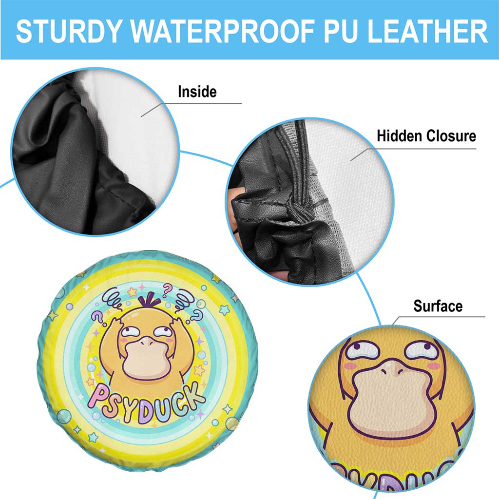 Psyduck Spare Tire Cover Vibrant Kawaii Splash Art