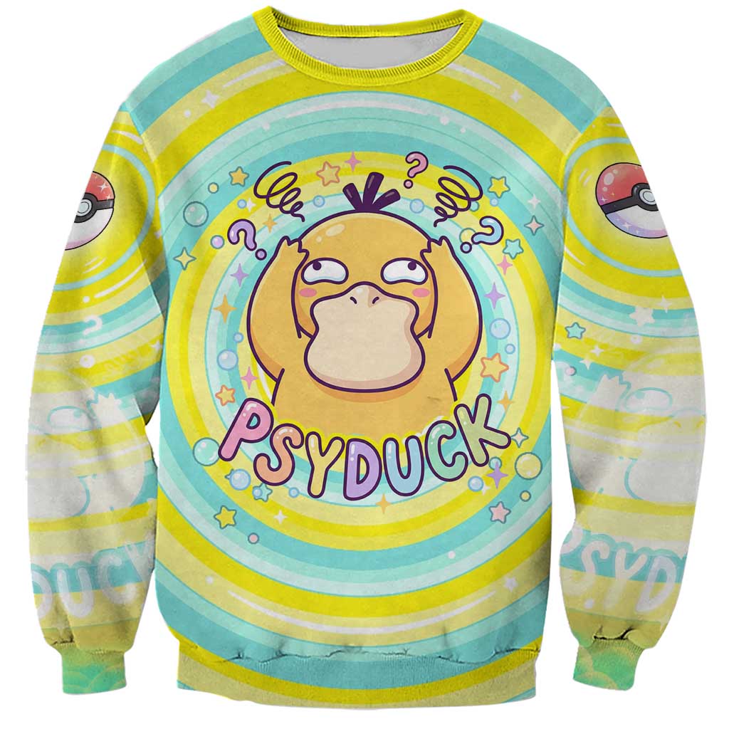 Psyduck Sweatshirt Vibrant Kawaii Splash Art