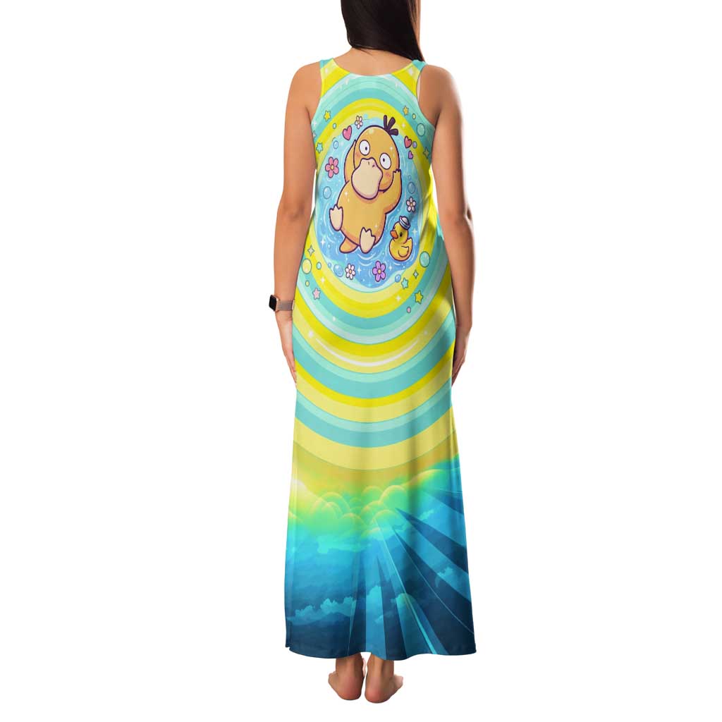 Psyduck Tank Maxi Dress Vibrant Kawaii Splash Art