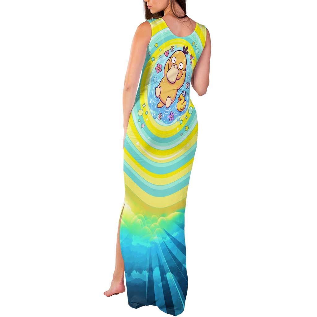 Psyduck Tank Maxi Dress Vibrant Kawaii Splash Art