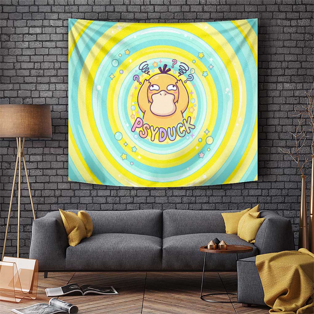 Psyduck Tapestry Vibrant Kawaii Splash Art