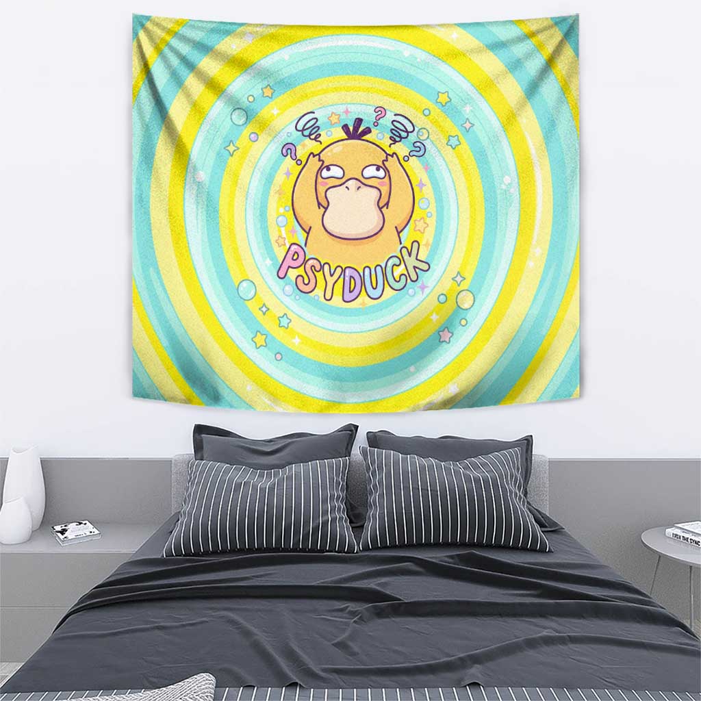Psyduck Tapestry Vibrant Kawaii Splash Art