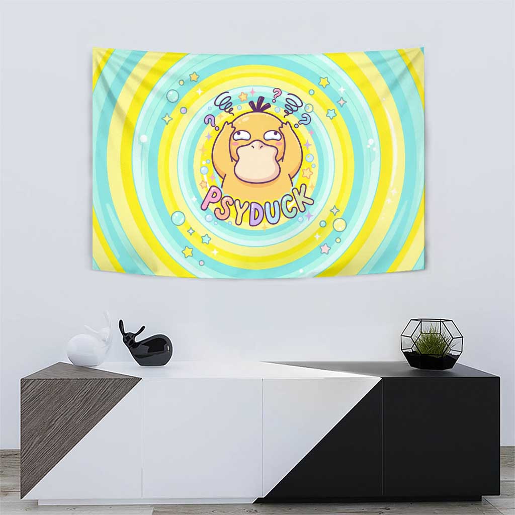 Psyduck Tapestry Vibrant Kawaii Splash Art