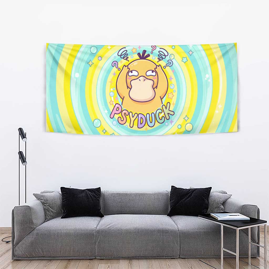 Psyduck Tapestry Vibrant Kawaii Splash Art