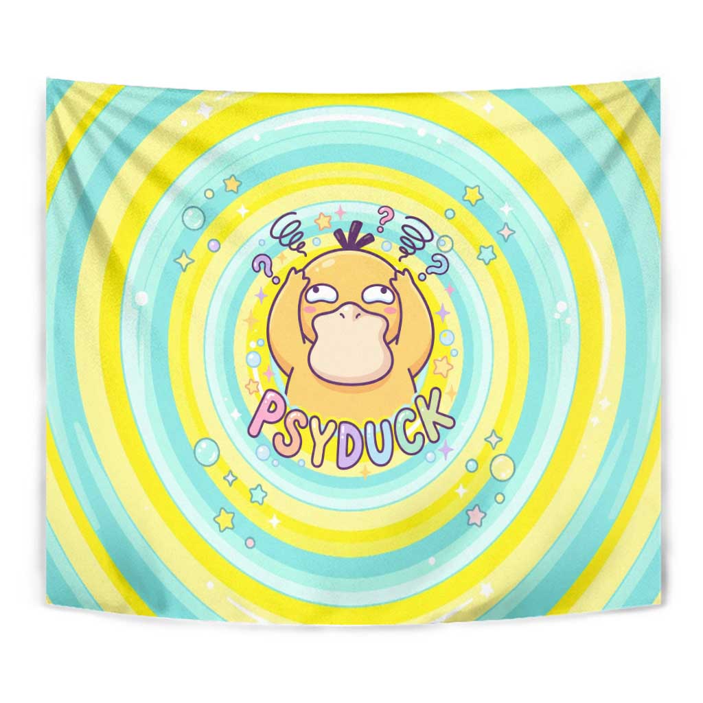 Psyduck Tapestry Vibrant Kawaii Splash Art