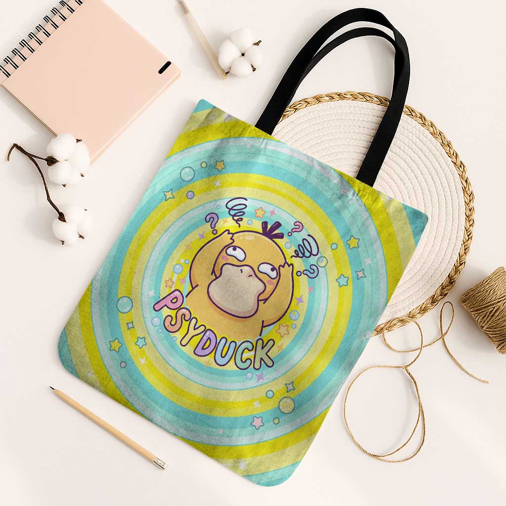 Psyduck Tote Bag Vibrant Kawaii Splash Art