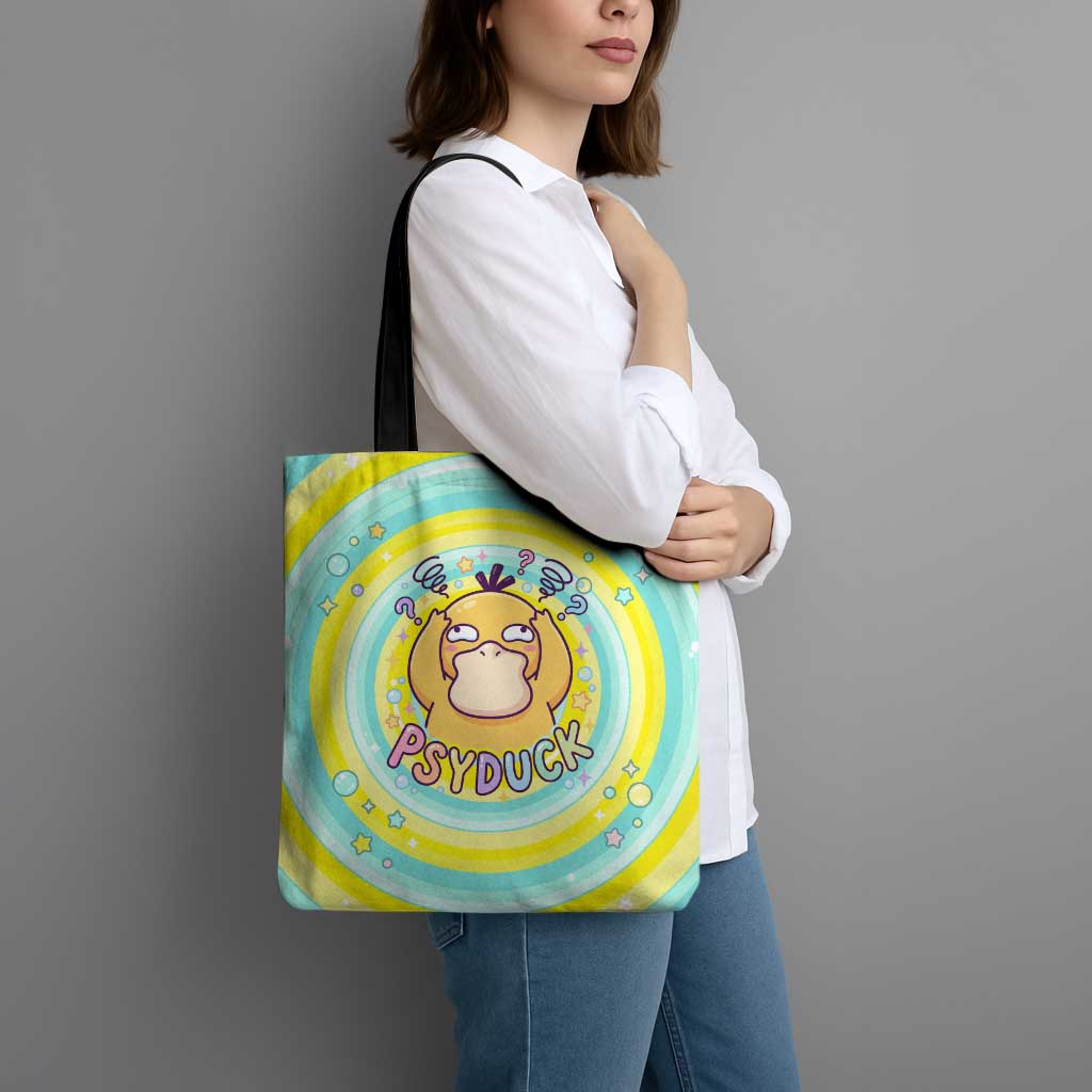 Psyduck Tote Bag Vibrant Kawaii Splash Art