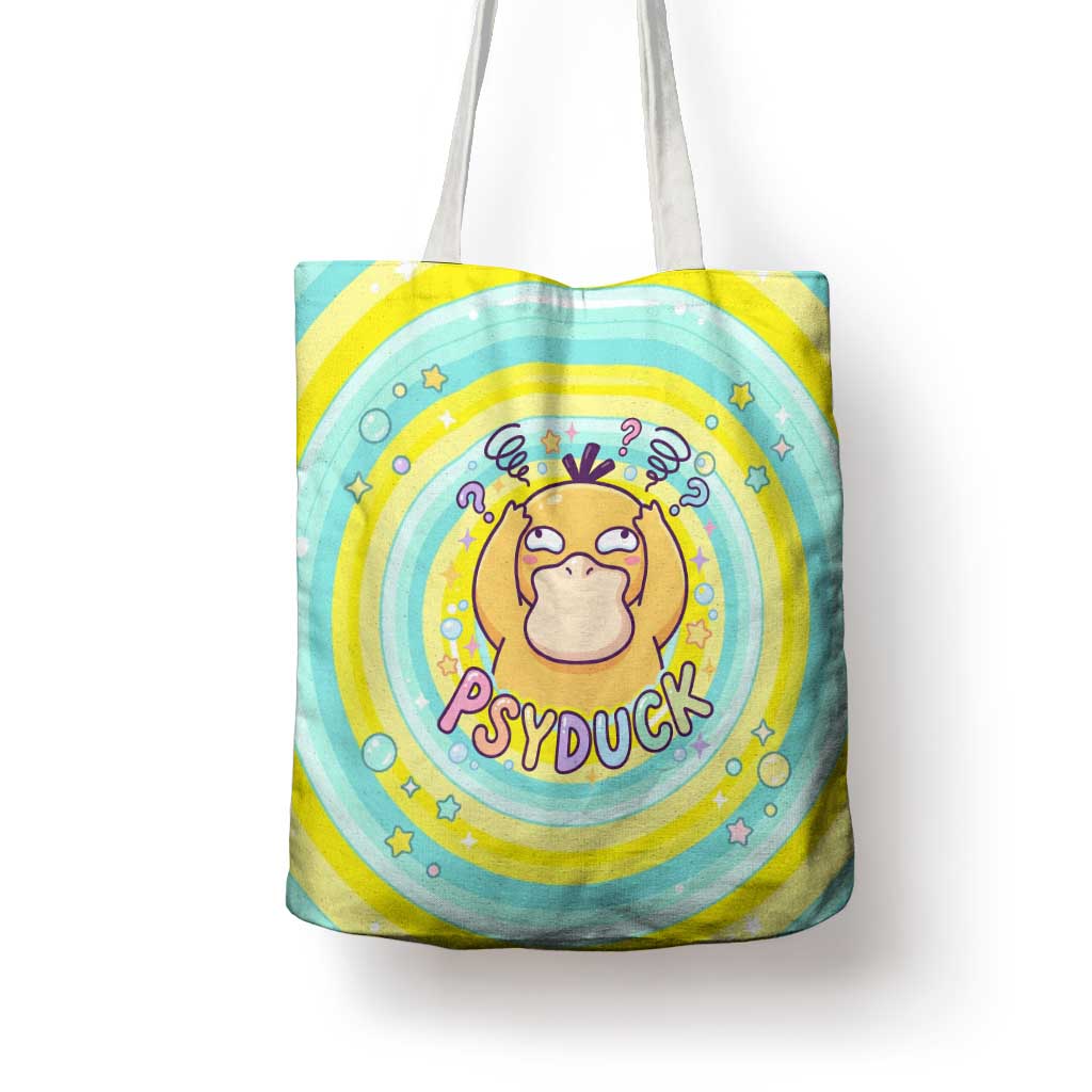 Psyduck Tote Bag Vibrant Kawaii Splash Art