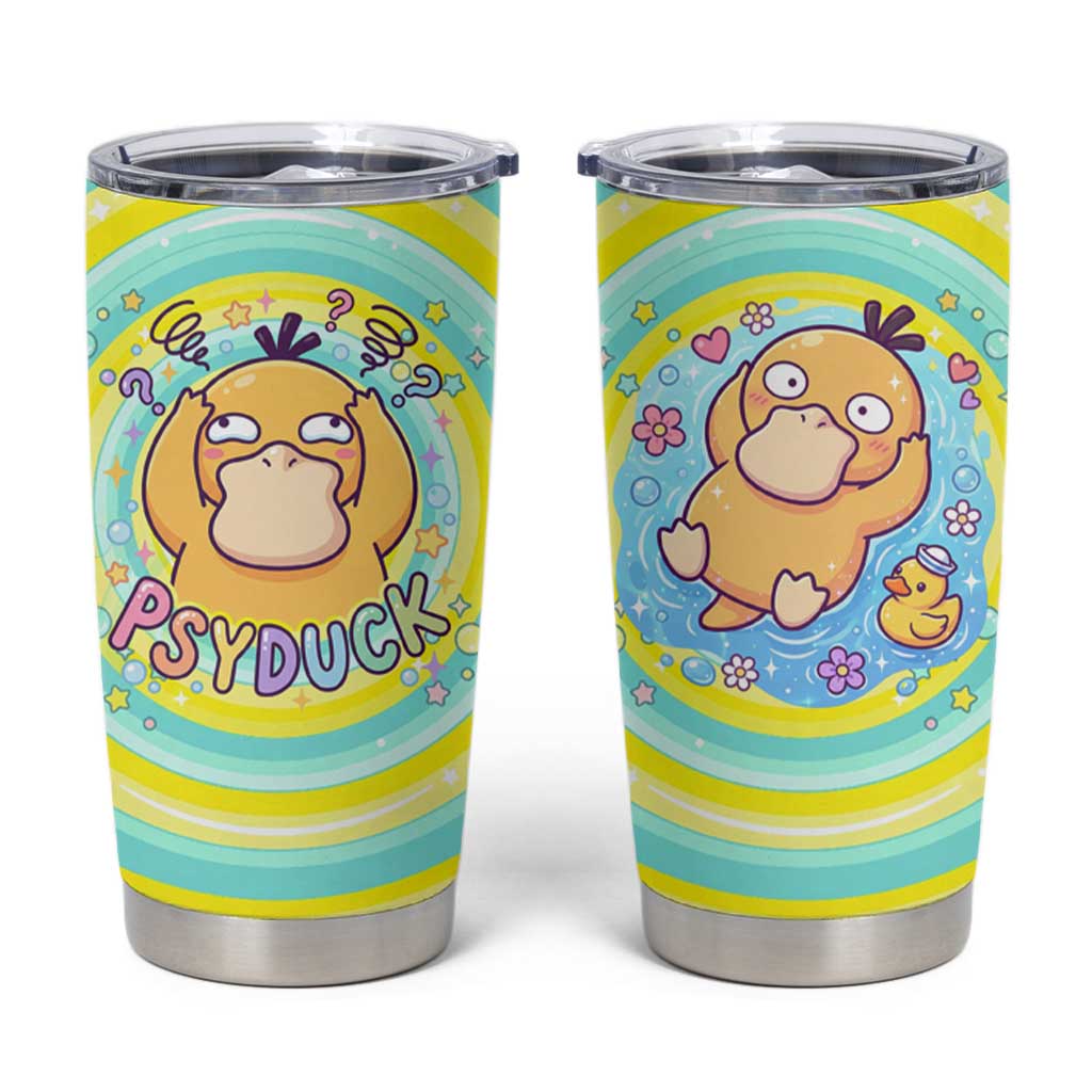 Psyduck Tumbler Cup Vibrant Kawaii Splash Art