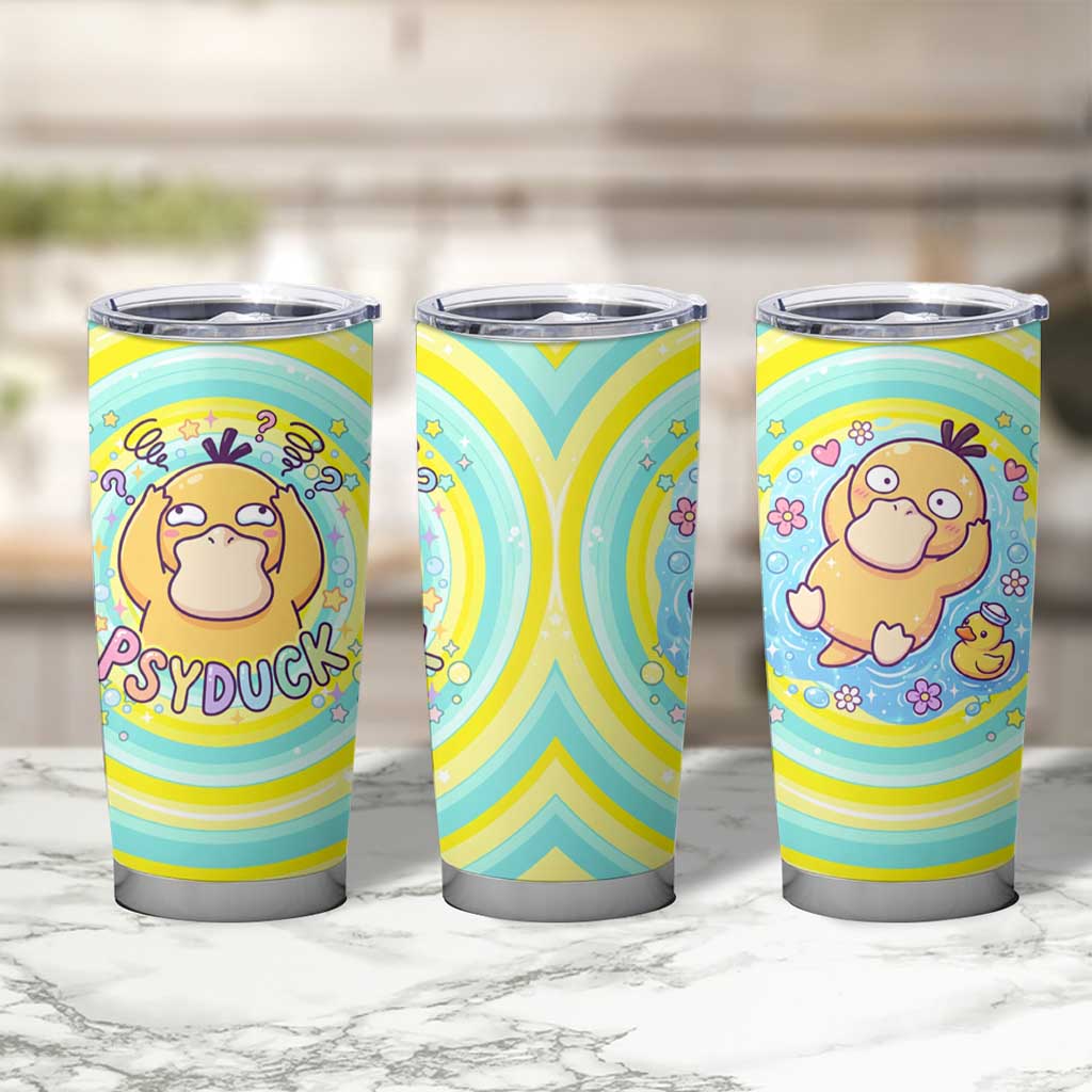 Psyduck Tumbler Cup Vibrant Kawaii Splash Art