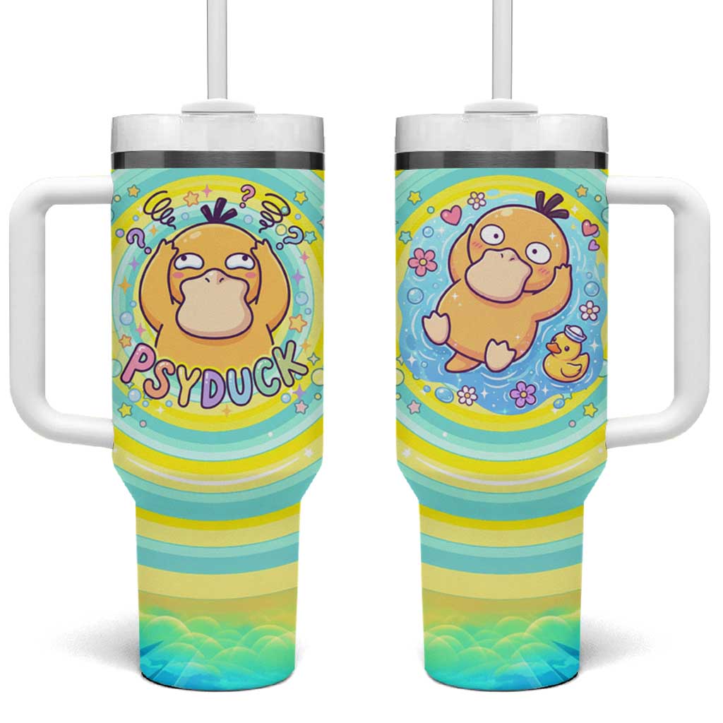 Psyduck Tumbler With Handle Vibrant Kawaii Splash Art