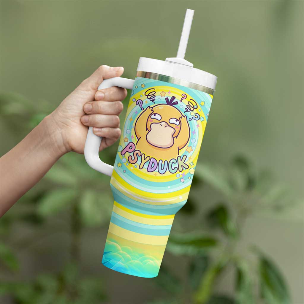 Psyduck Tumbler With Handle Vibrant Kawaii Splash Art