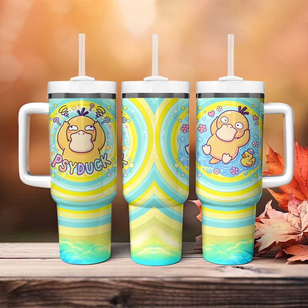 Psyduck Tumbler With Handle Vibrant Kawaii Splash Art