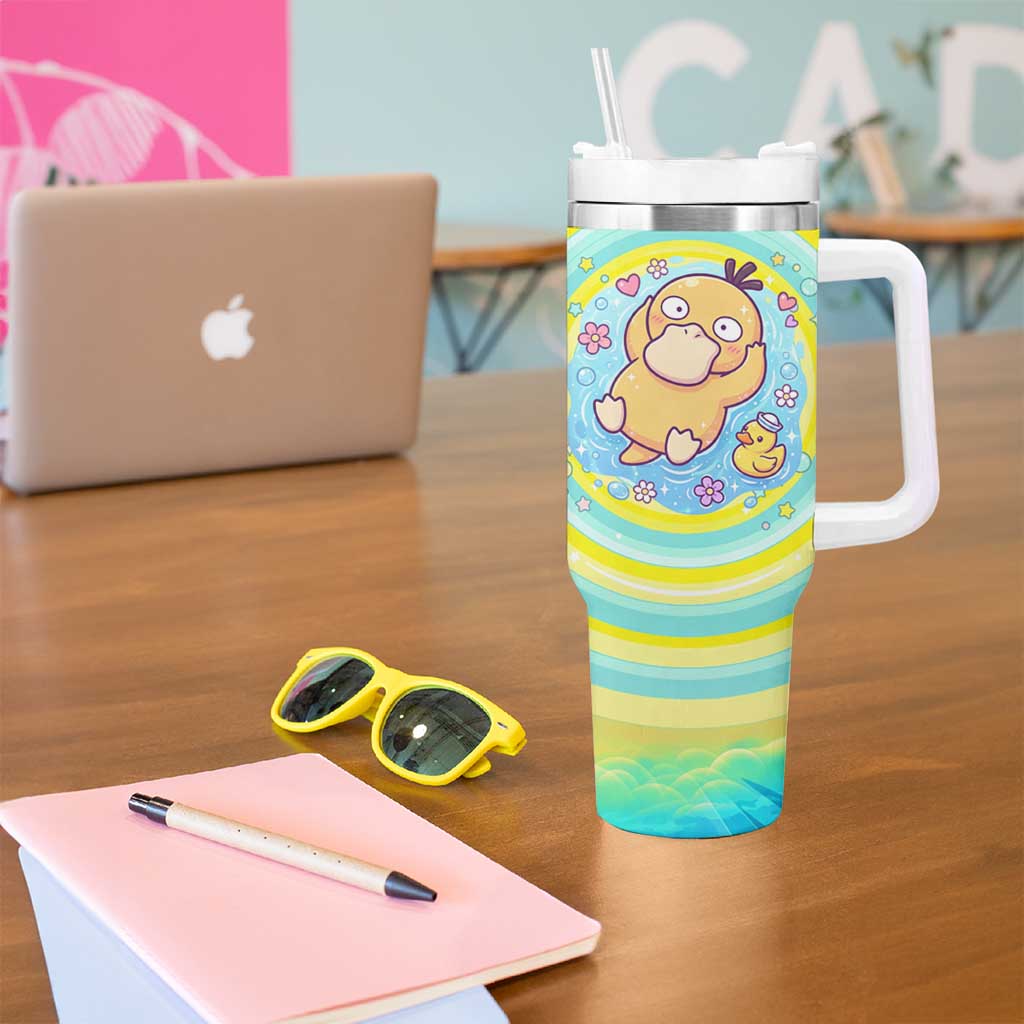 Psyduck Tumbler With Handle Vibrant Kawaii Splash Art