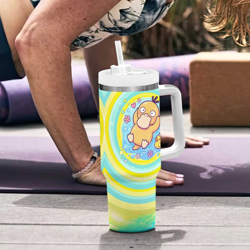 Psyduck Tumbler With Handle Vibrant Kawaii Splash Art