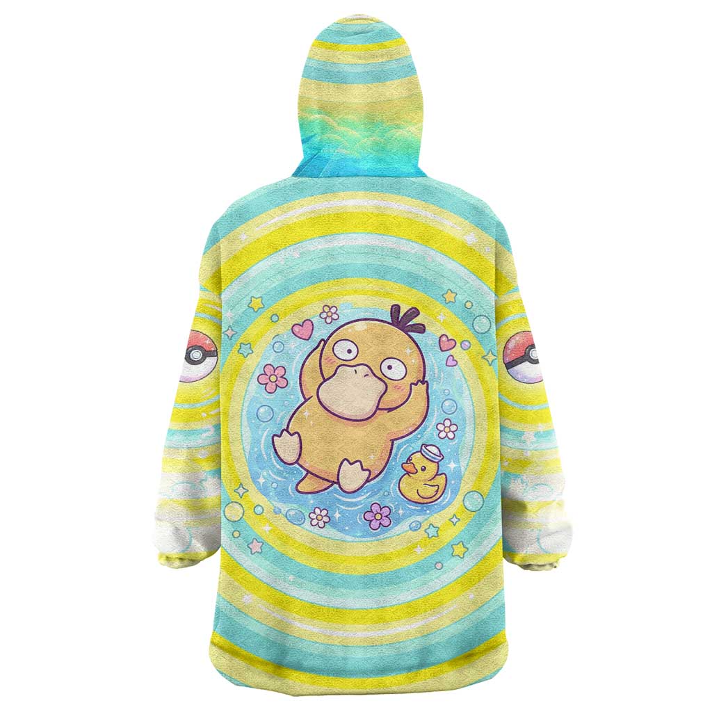 Psyduck Wearable Blanket Hoodie Vibrant Kawaii Splash Art