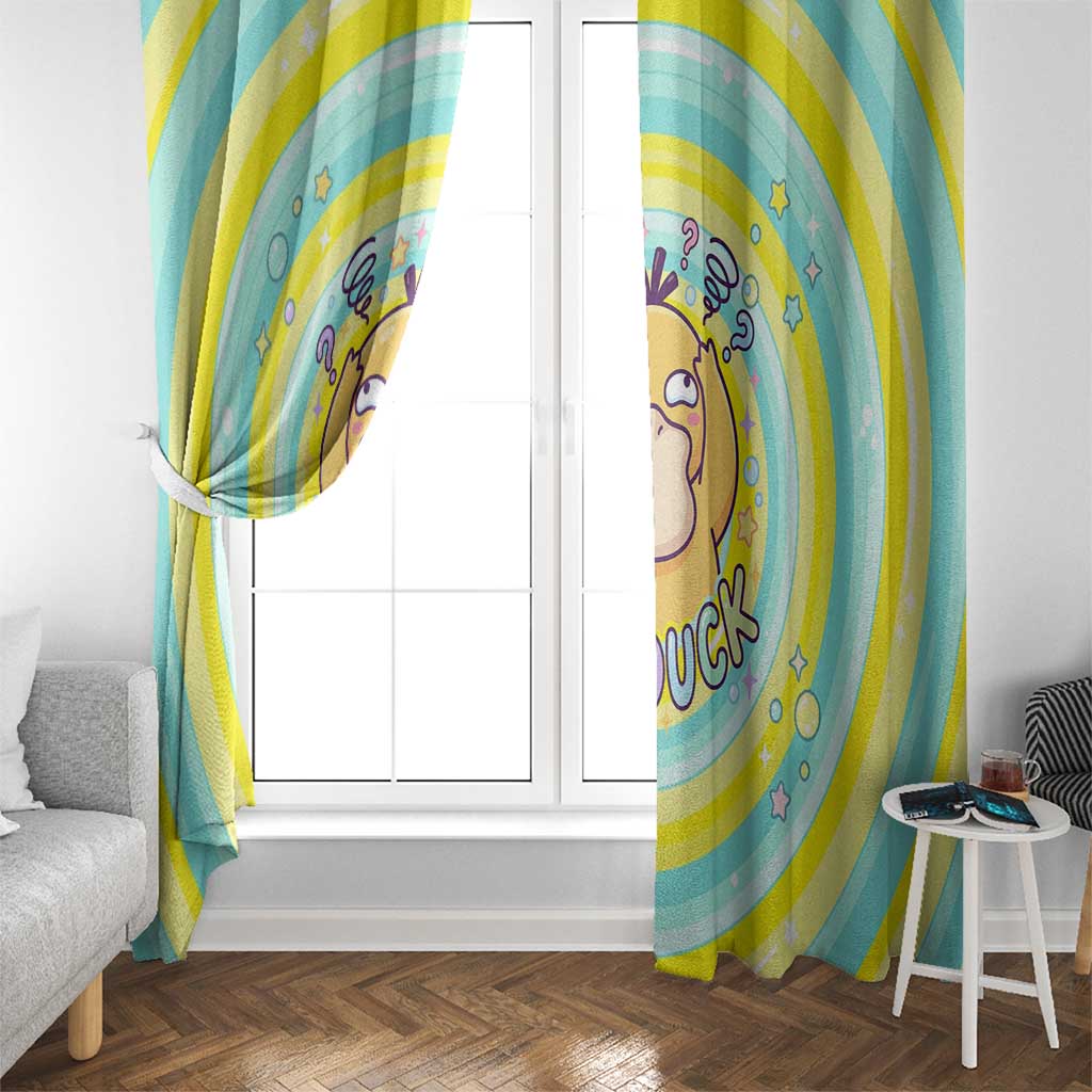 Psyduck Window Curtain Vibrant Kawaii Splash Art