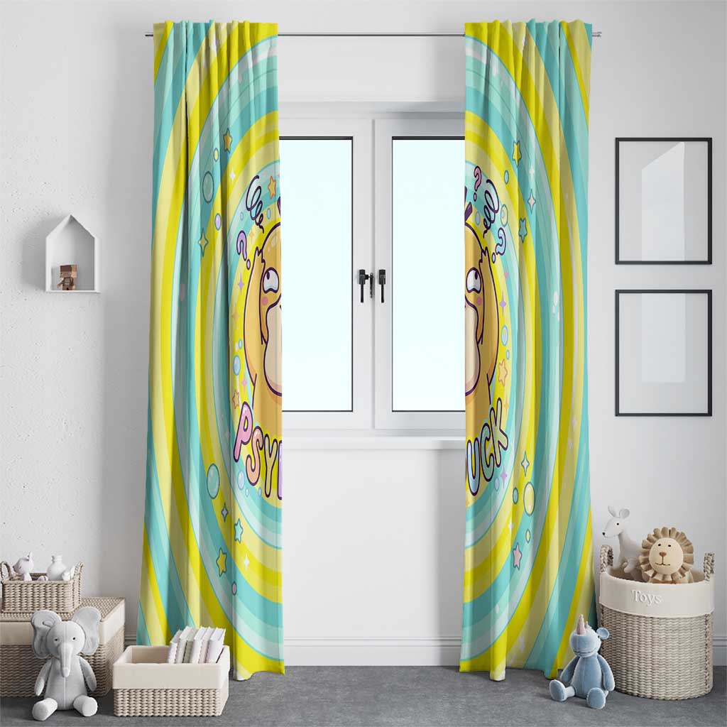 Psyduck Window Curtain Vibrant Kawaii Splash Art
