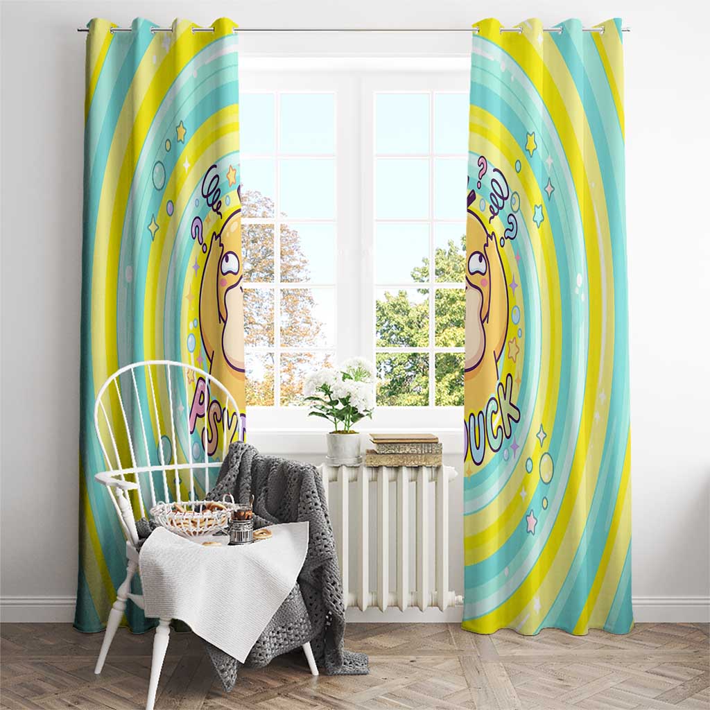 Psyduck Window Curtain Vibrant Kawaii Splash Art
