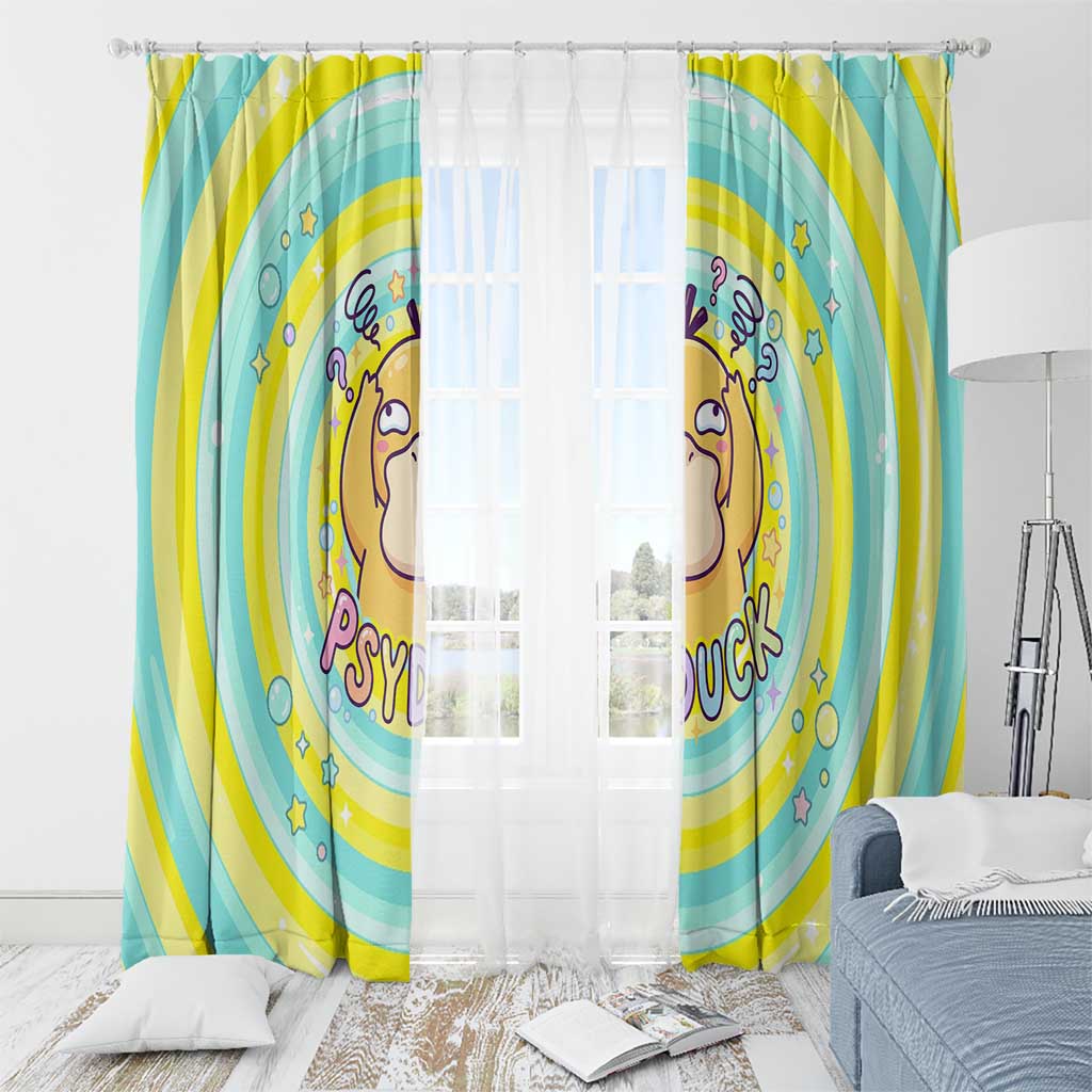 Psyduck Window Curtain Vibrant Kawaii Splash Art