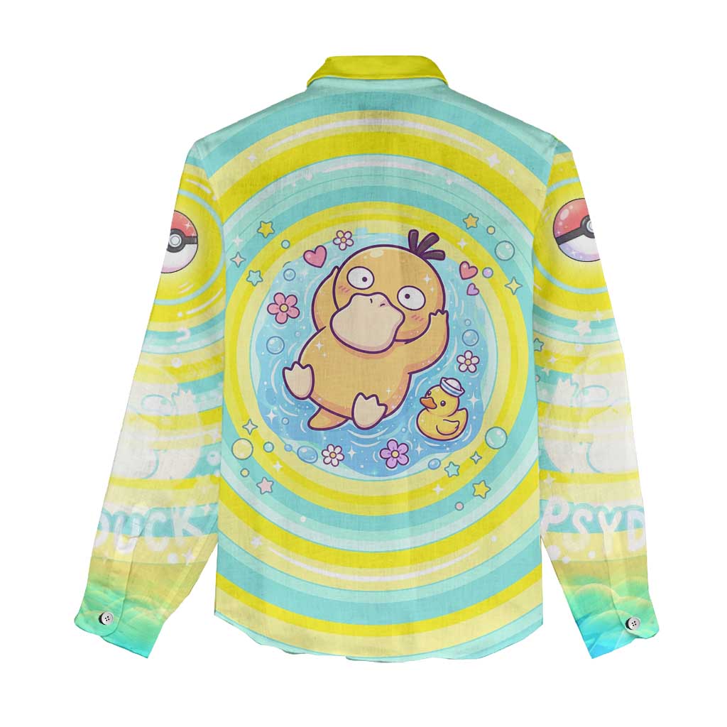 Psyduck Women Casual Shirt Vibrant Kawaii Splash Art