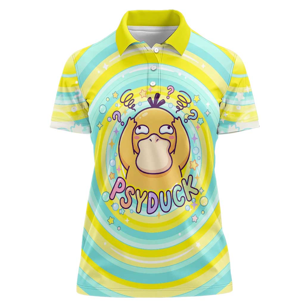 Psyduck Women Polo Shirt Vibrant Kawaii Splash Art