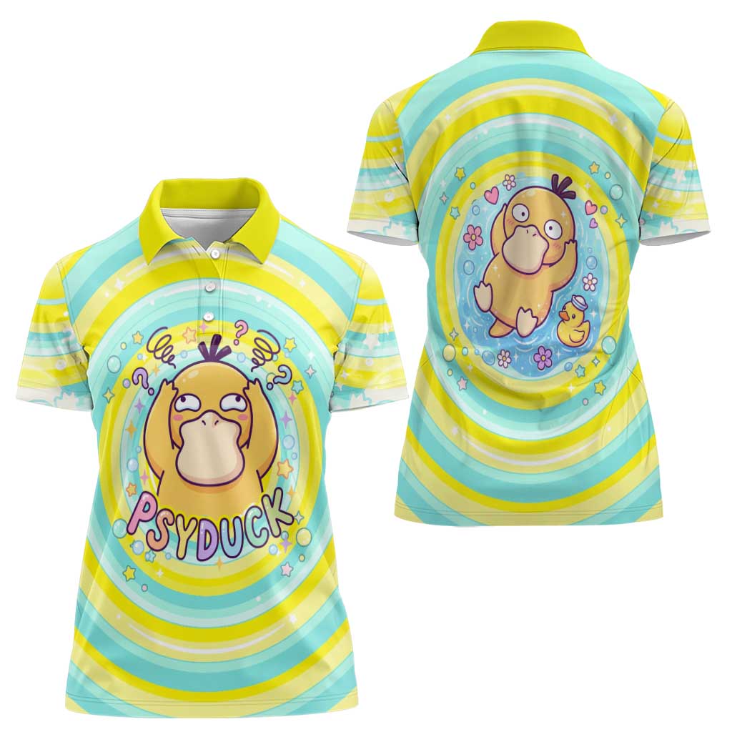Psyduck Women Polo Shirt Vibrant Kawaii Splash Art