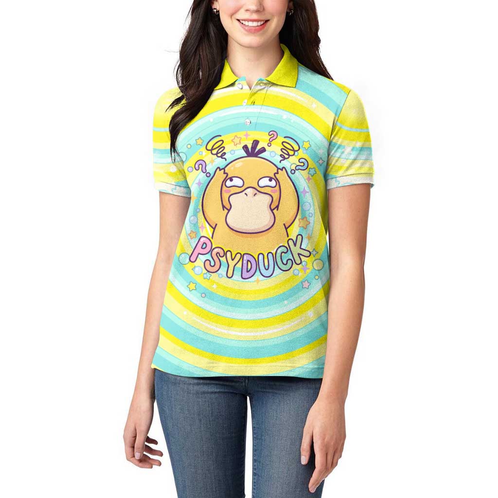 Psyduck Women Polo Shirt Vibrant Kawaii Splash Art