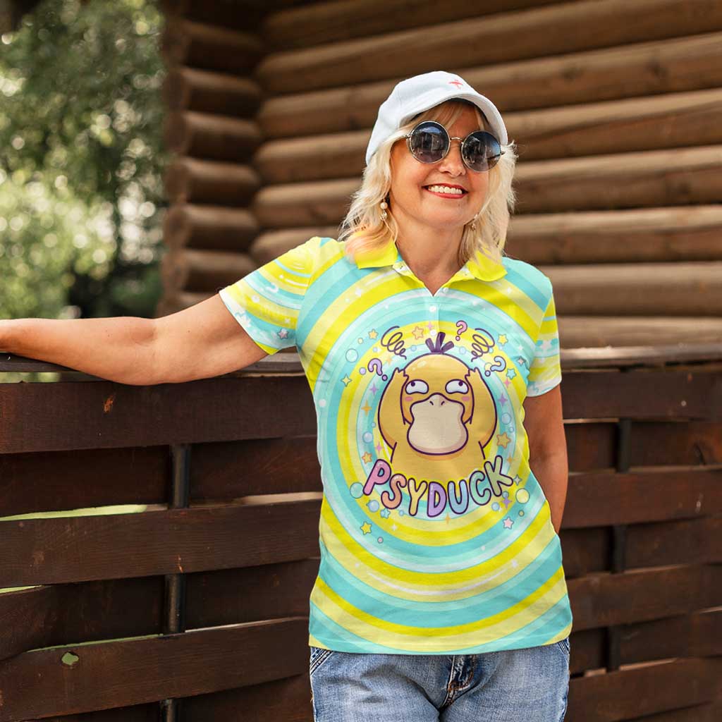 Psyduck Women Polo Shirt Vibrant Kawaii Splash Art