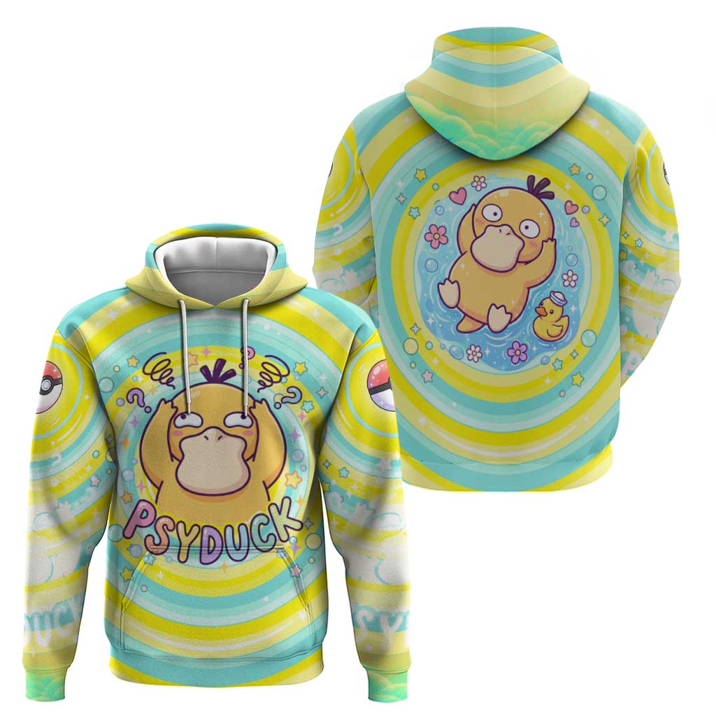 Psyduck Zip Hoodie Vibrant Kawaii Splash Art