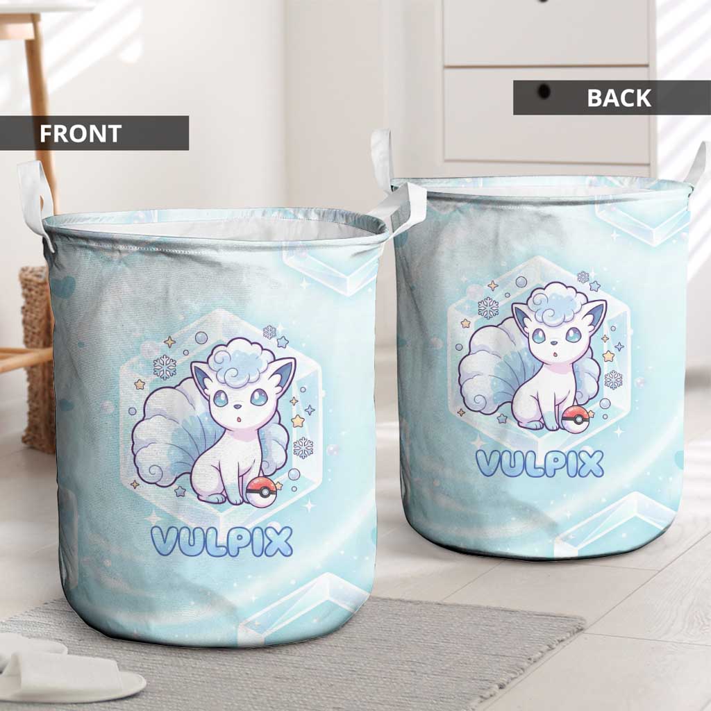 Vulpix Laundry Basket Frosted Pastel Ice Crystal Art