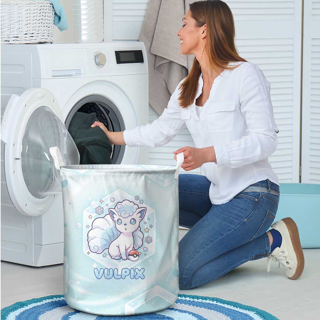Vulpix Laundry Basket Frosted Pastel Ice Crystal Art
