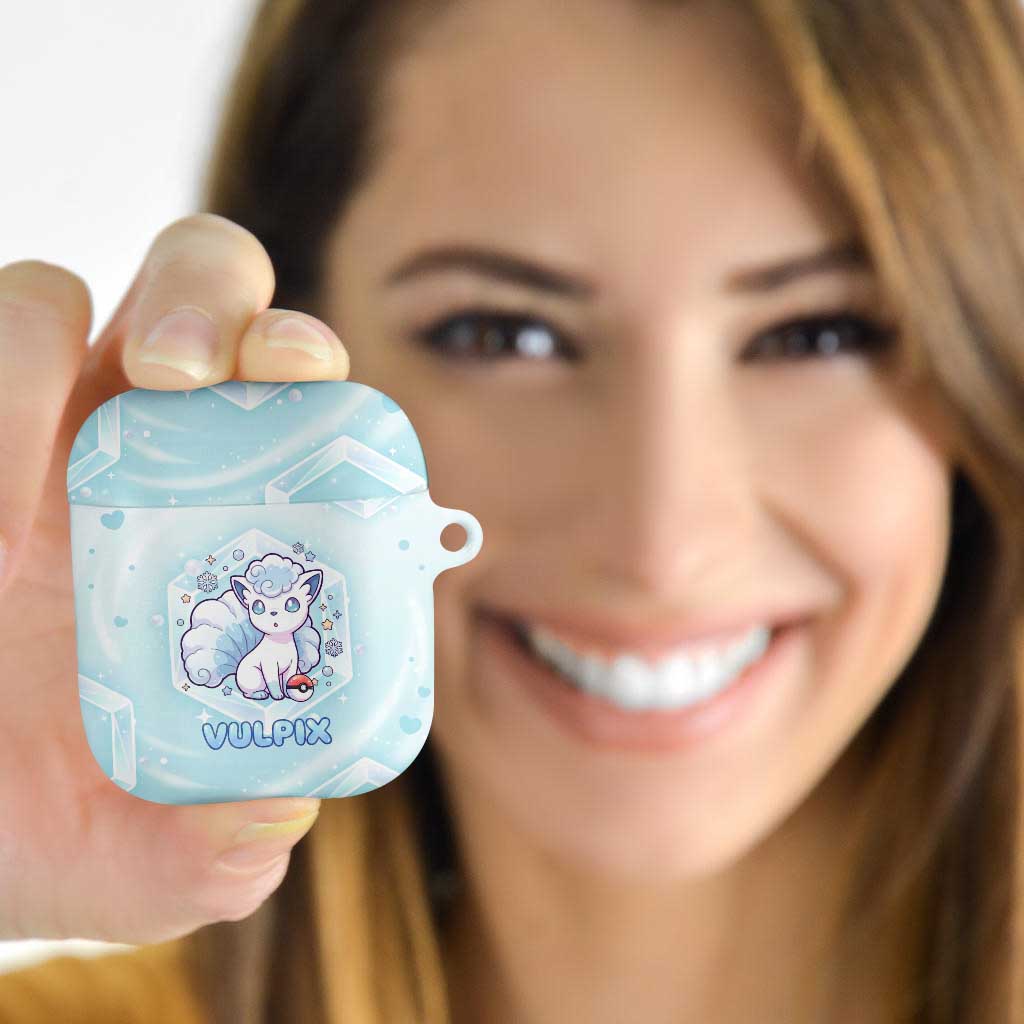 Vulpix AirPods Case Frosted Pastel Ice Crystal Art