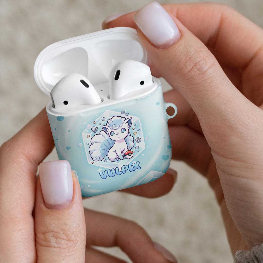 Vulpix AirPods Case Frosted Pastel Ice Crystal Art
