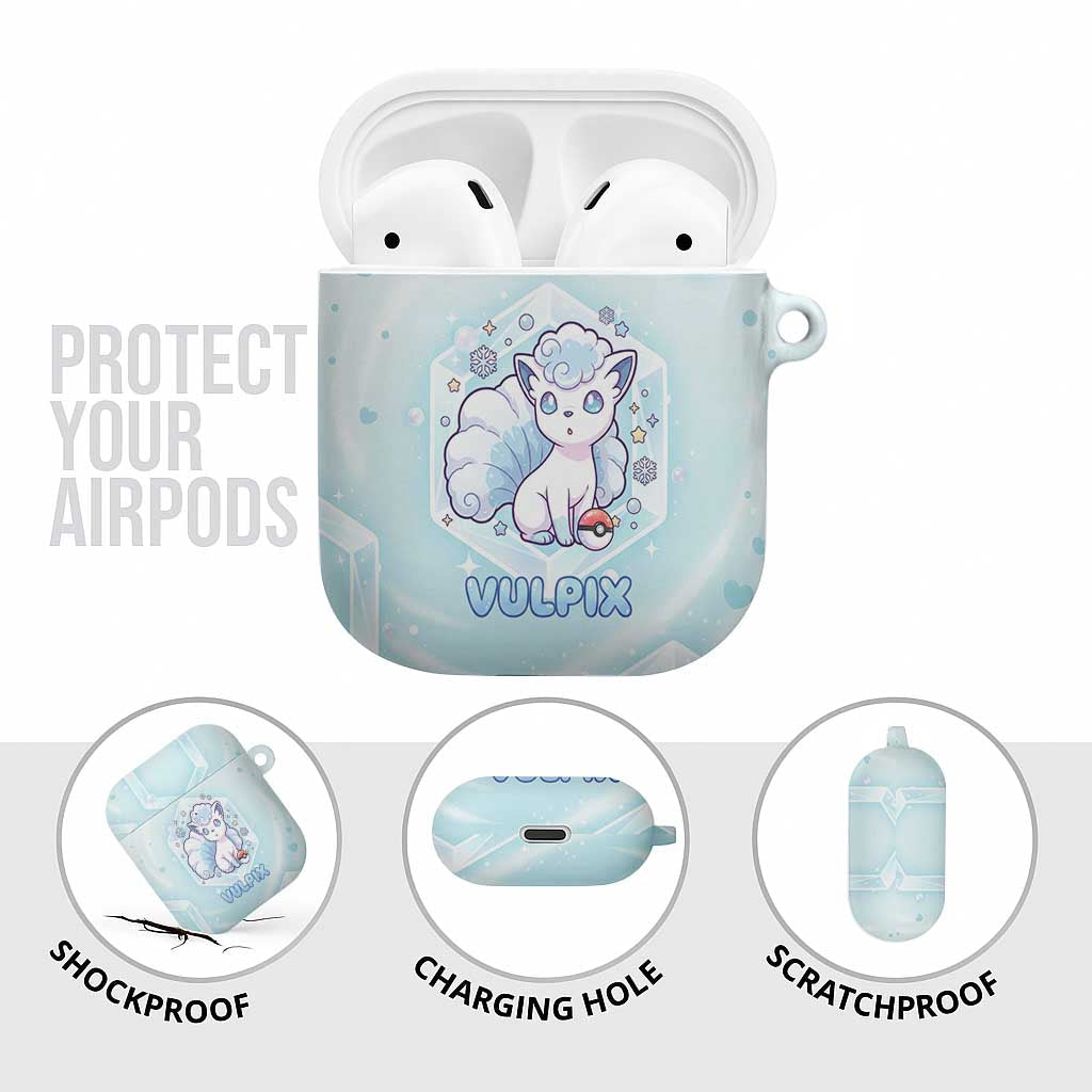 Vulpix AirPods Case Frosted Pastel Ice Crystal Art