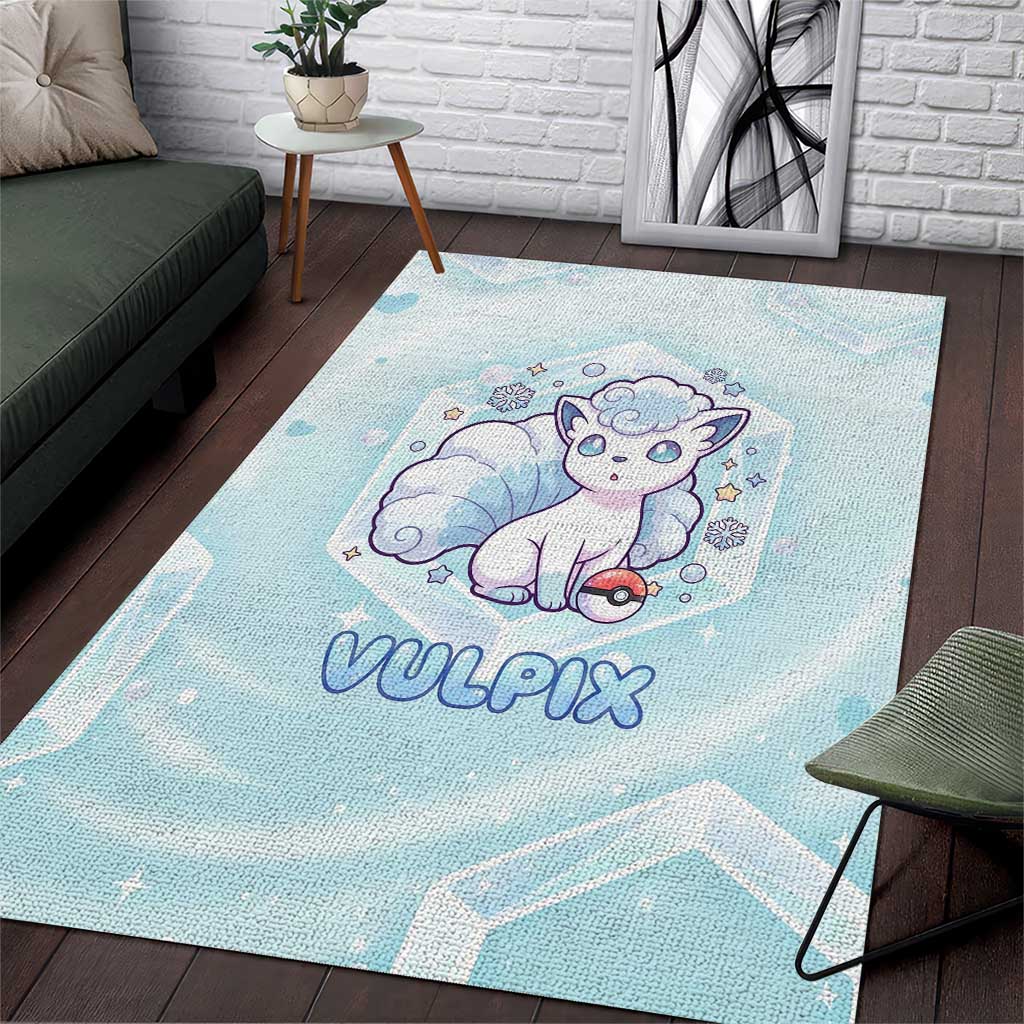 Vulpix Area Rug Frosted Pastel Ice Crystal Art