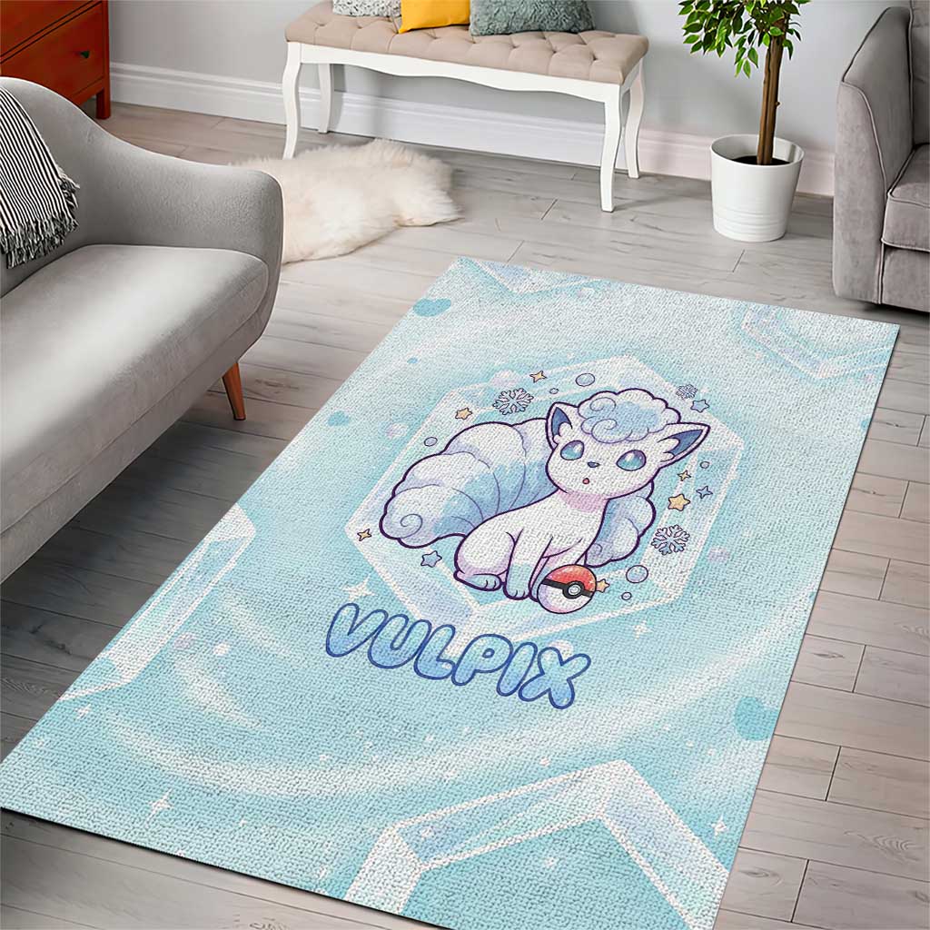 Vulpix Area Rug Frosted Pastel Ice Crystal Art