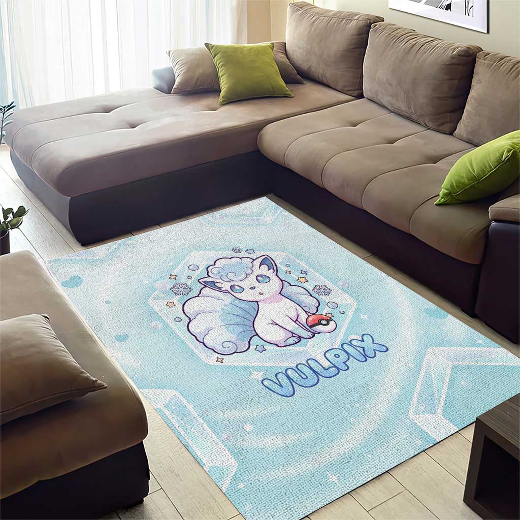 Vulpix Area Rug Frosted Pastel Ice Crystal Art
