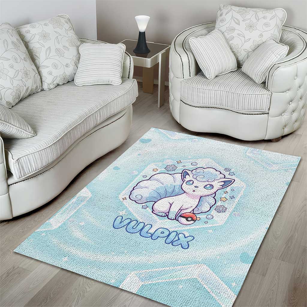 Vulpix Area Rug Frosted Pastel Ice Crystal Art