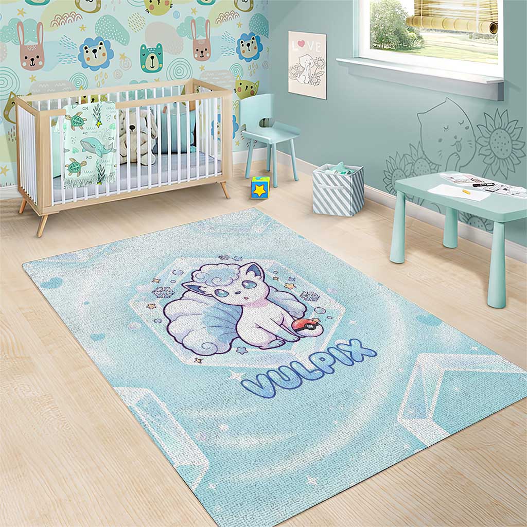 Vulpix Area Rug Frosted Pastel Ice Crystal Art