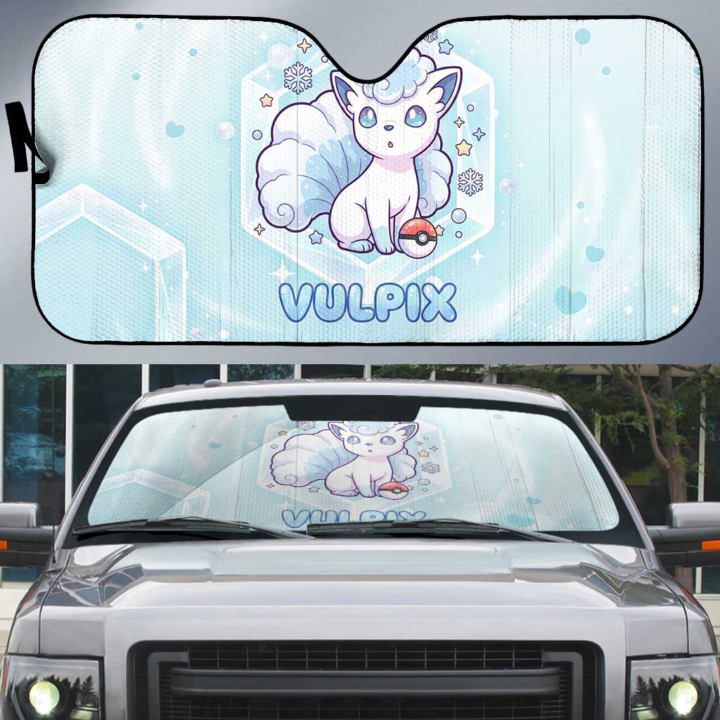 Vulpix Auto Sun Shade Frosted Pastel Ice Crystal Art