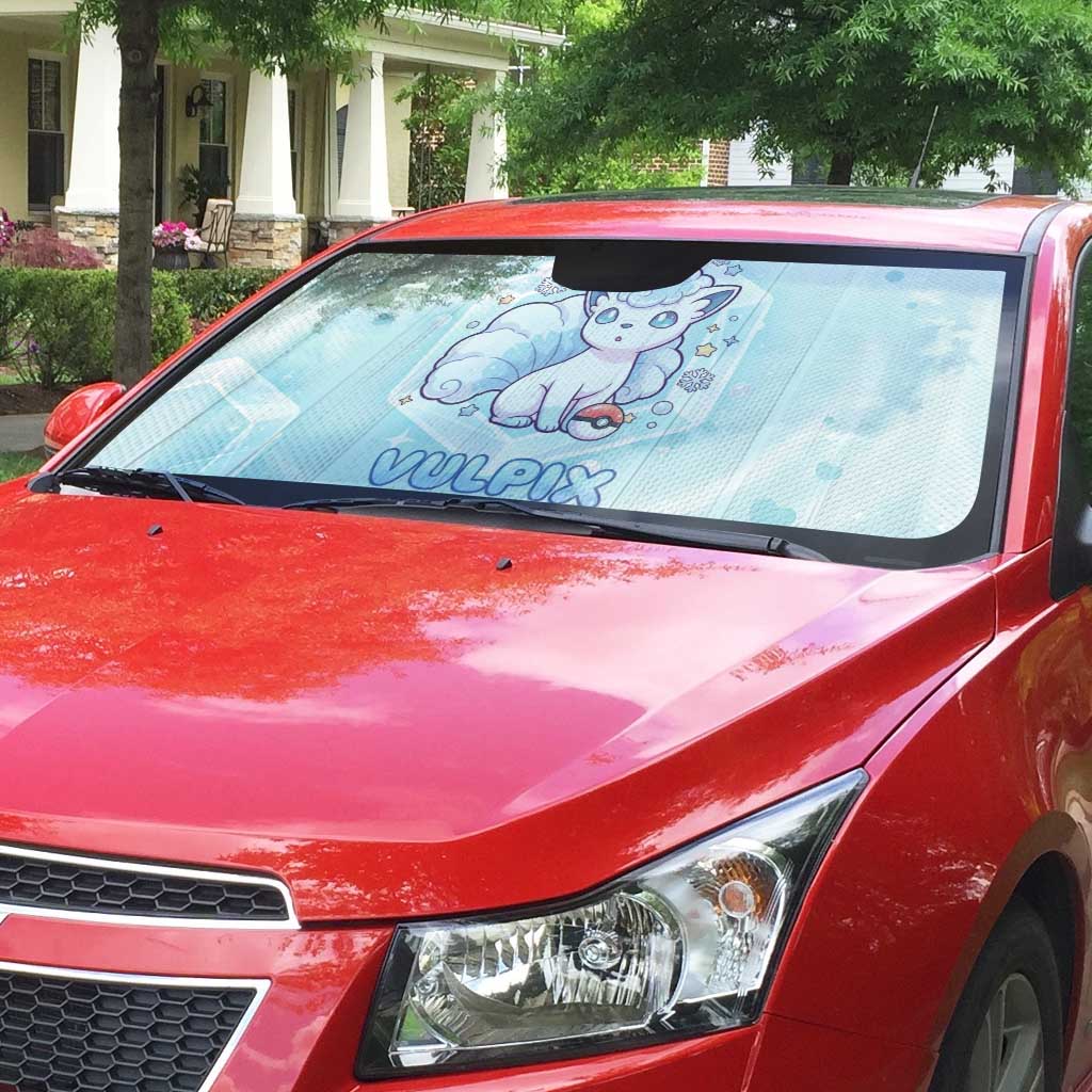 Vulpix Auto Sun Shade Frosted Pastel Ice Crystal Art