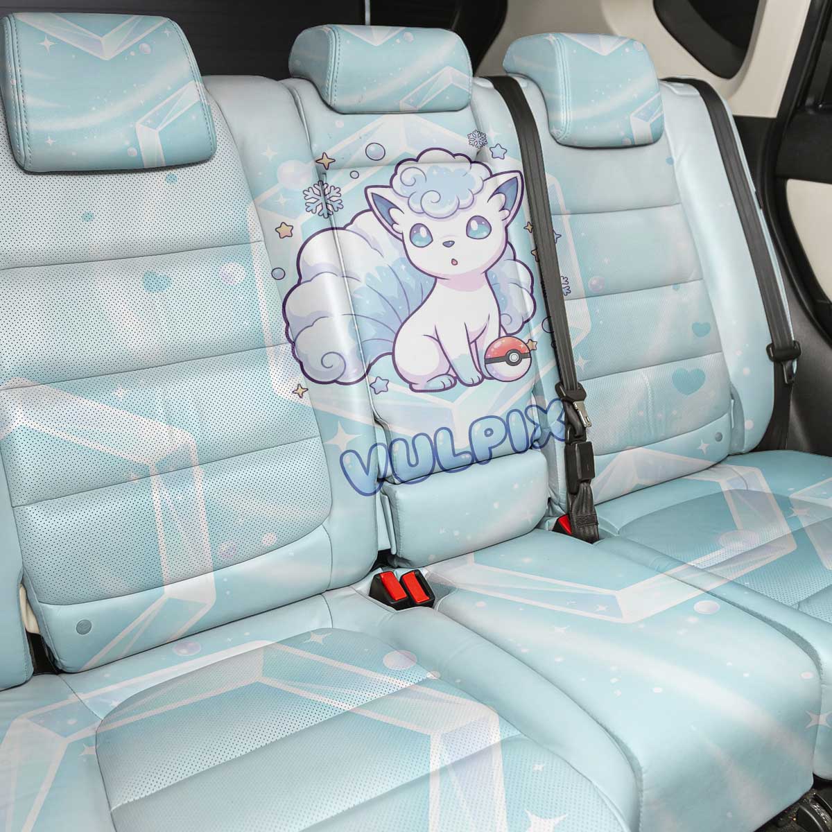 Vulpix Back Car Seat Cover Frosted Pastel Ice Crystal Art