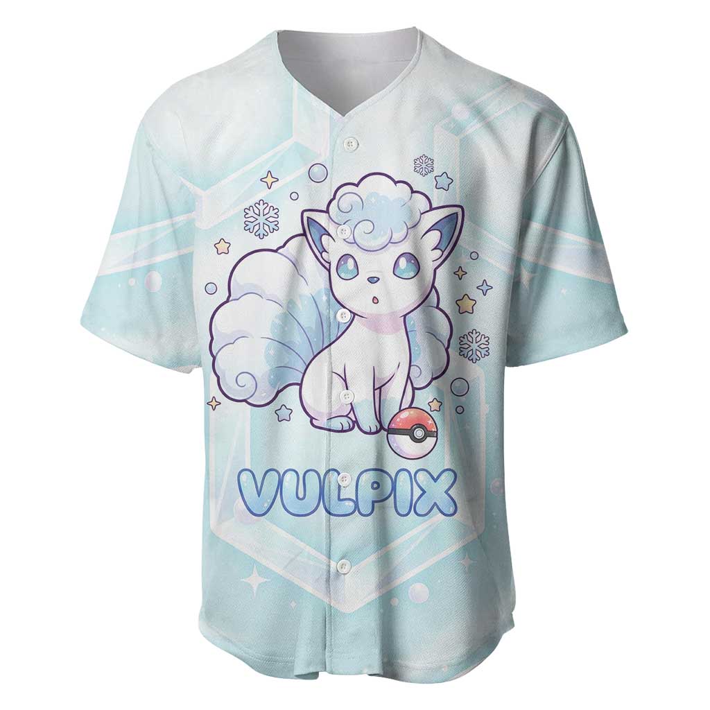 Vulpix Baseball Jersey Frosted Pastel Ice Crystal Art