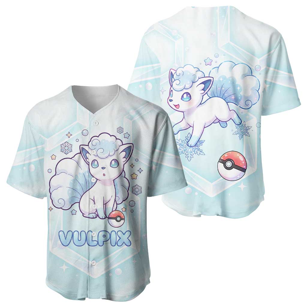 Vulpix Baseball Jersey Frosted Pastel Ice Crystal Art