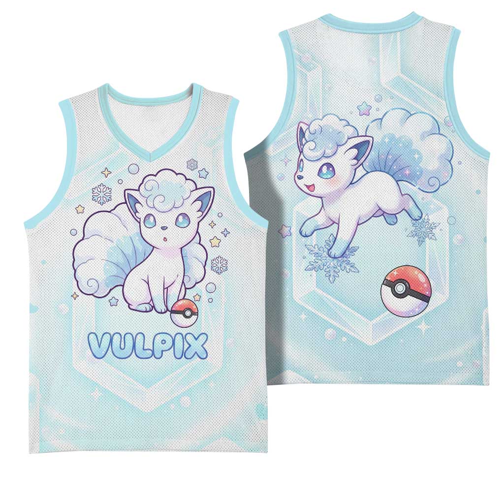 Vulpix Basketball Jersey Frosted Pastel Ice Crystal Art