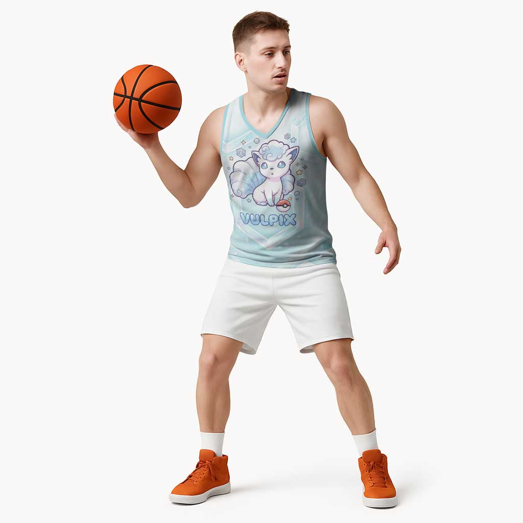 Vulpix Basketball Jersey Frosted Pastel Ice Crystal Art