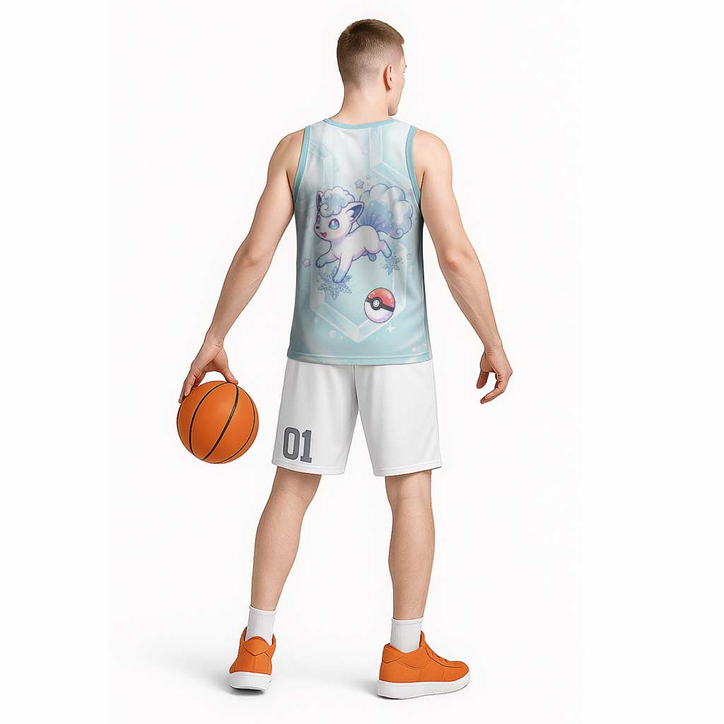 Vulpix Basketball Jersey Frosted Pastel Ice Crystal Art