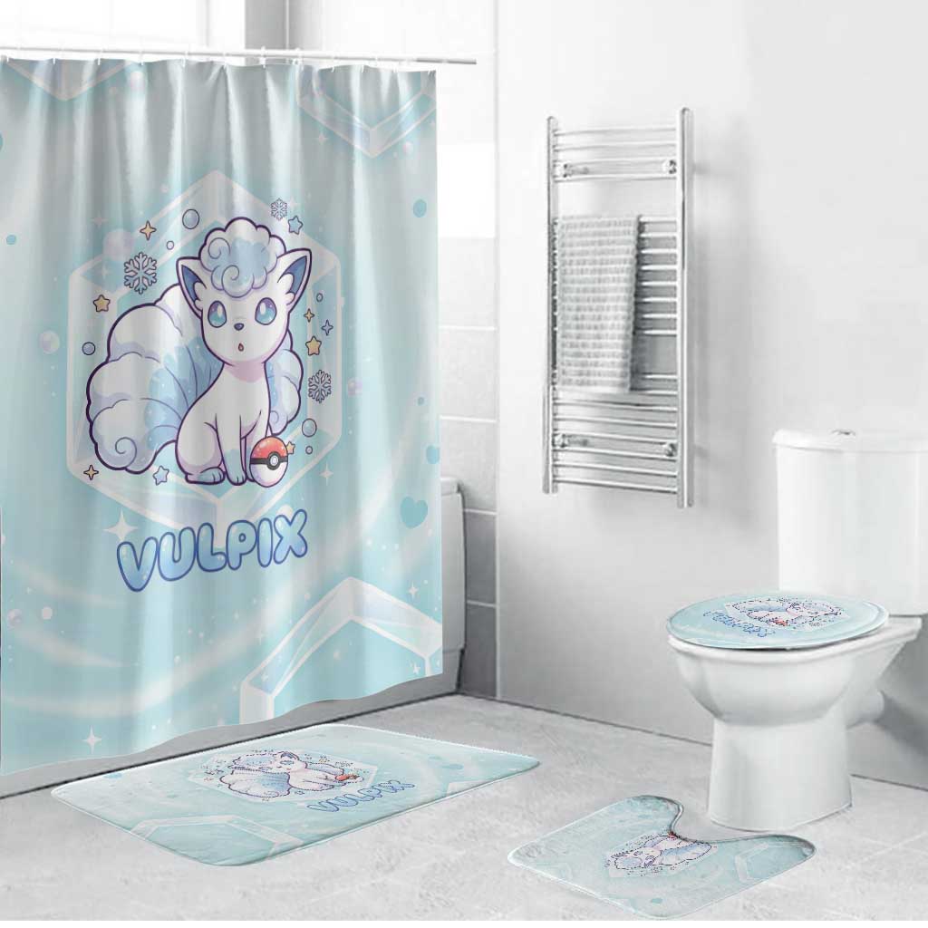 Vulpix Bathroom Set Frosted Pastel Ice Crystal Art
